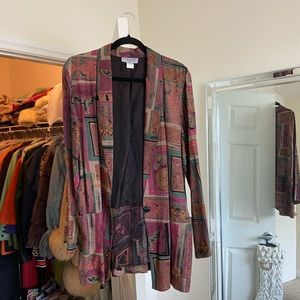 Vintage Printed Relaxed Blazer